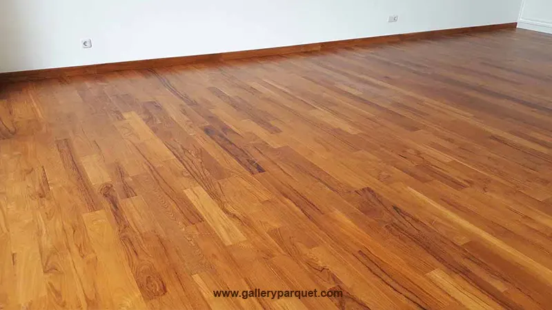 galleryparquet lantai kayu Jati terpasang