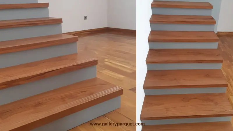 contoh terpasang trap papan tangga kayu